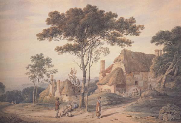 William Frederick Wells Cottages at Knockholt (mk47) Sweden oil painting art